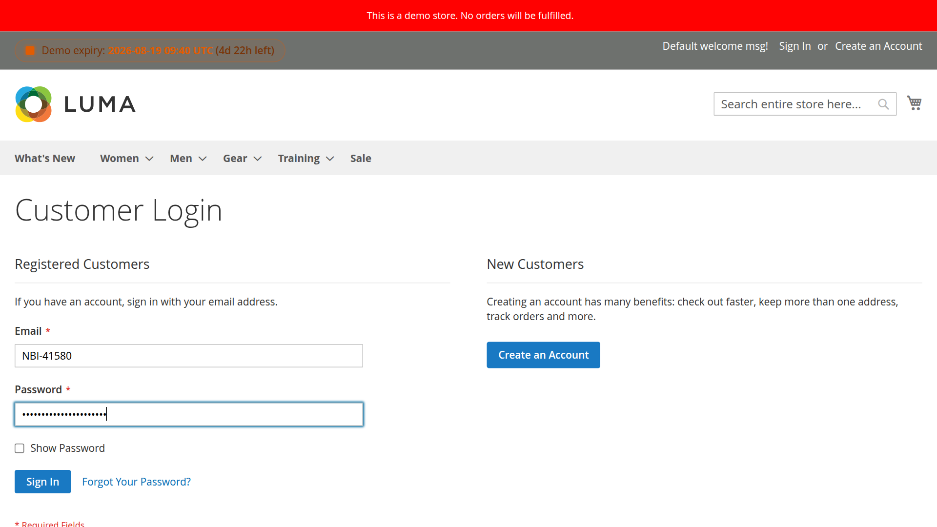 Signing in with a Customer ID