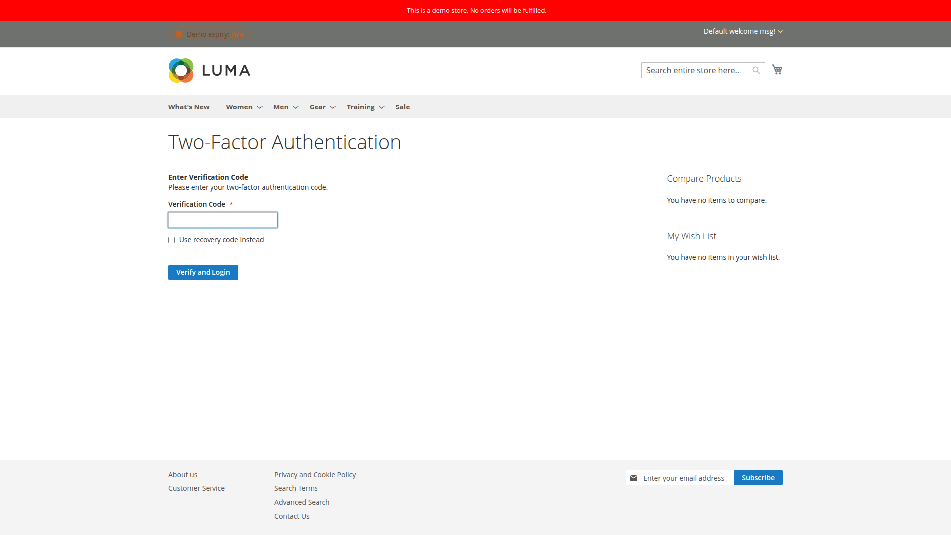 Customer TFA verification after password login