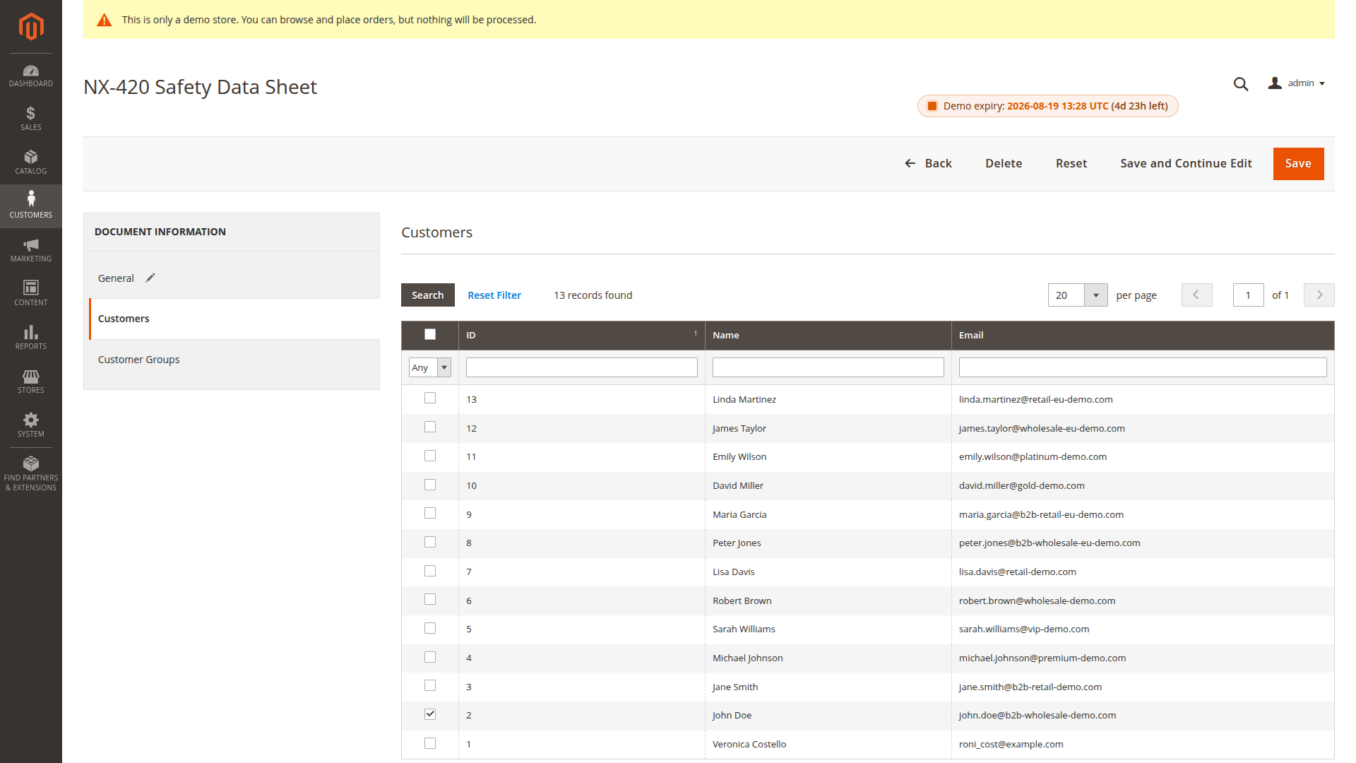 Direct customer assignment for a private document