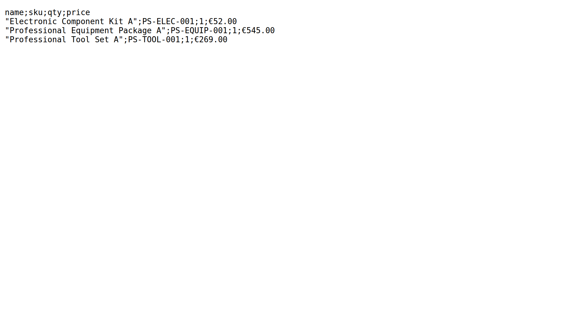 Customer Price CSV downloaded from My Prices