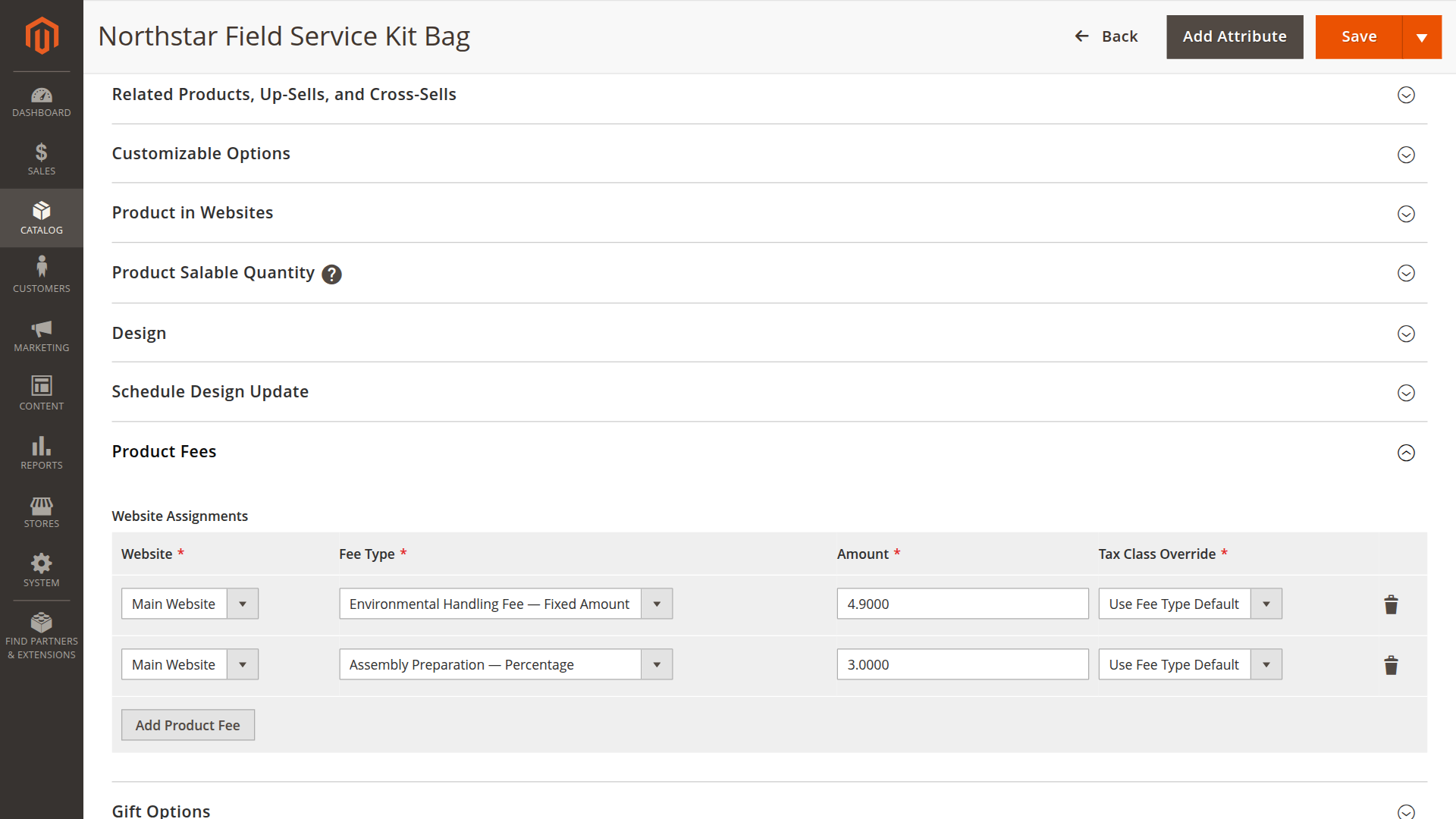 Assign fixed and percentage fees to a Magento product Product Fees assigned to a product for the Main Website